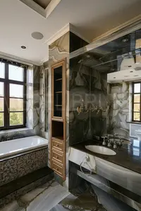 Шкаф на заказ №112/24 — современная классика, МДФ эмаль, патина 