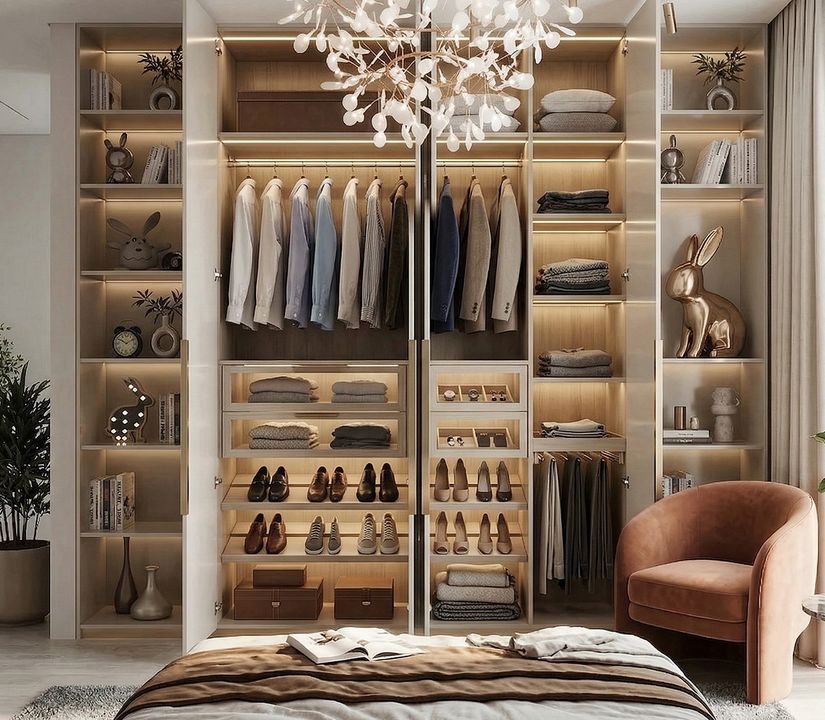 Встроенный шкаф с аркой и подсветкой Чейн фото 2