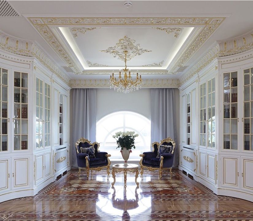 Прямая библиотека Архивариус в классическом стиле 