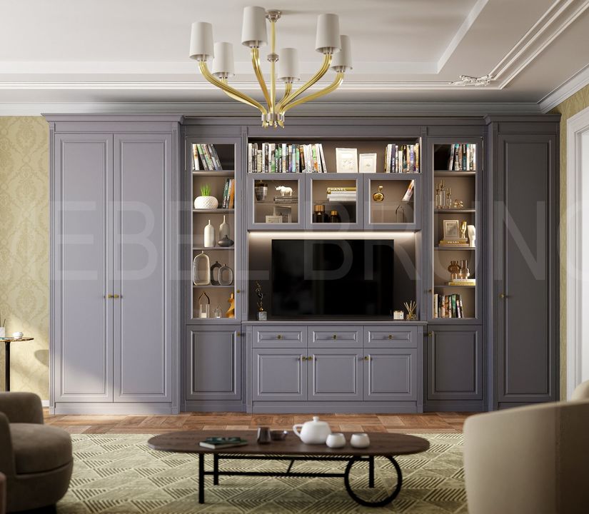 Стенка Мерс с тв-зоной