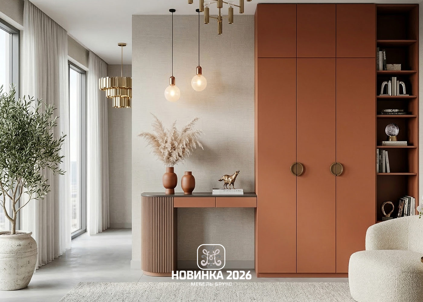 Детская комната с кроватью в нише пастельных тонов