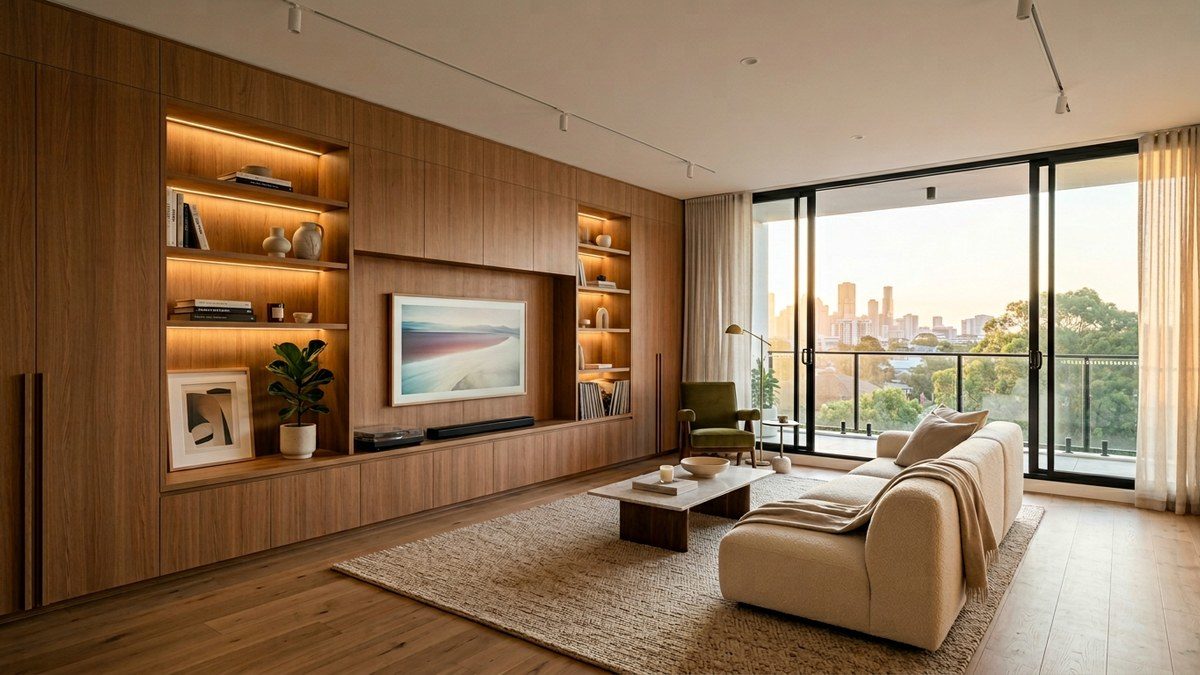 Готовый шкаф до потолка в интерьере Bruno